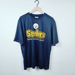 NFL Team Apparel Steelers Shirt Sleeve Black & Yellow XL